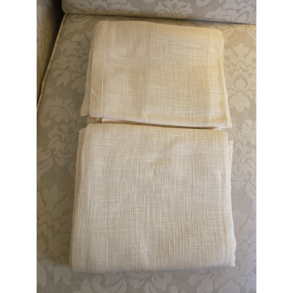 Quince 100% Cotton Sheer Curtains Set of 2 48" X 84" Cream NEW! Open Box $89 - Picture 4 of 10